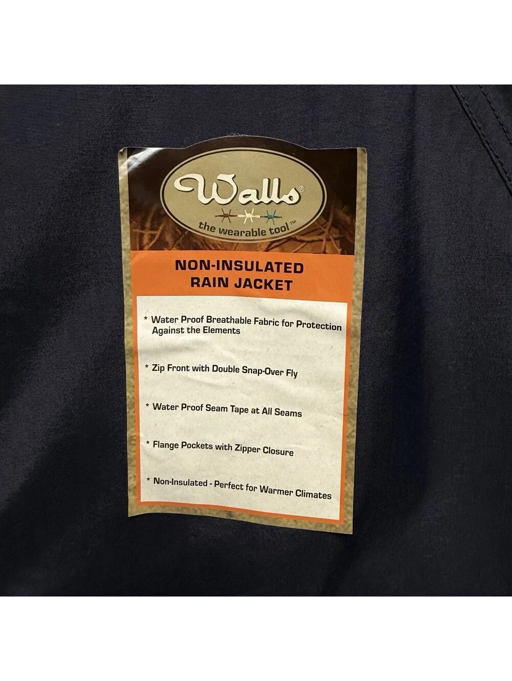 Walls Jacket & Pants Rain Suit Sz L Black Non-insulated Waterproof Breathable